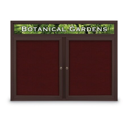 United Visual Products Open Faced Traditional Corkboard, 60x48" UV644A-SATIN-CINNABA